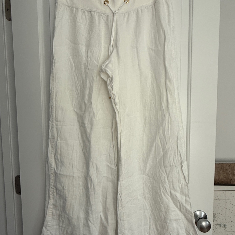 Lilli Pulitzer Linen Beach Pants White Wide-Leg Pants
